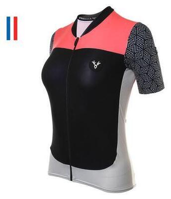 Lebram aspin women's short sleeve jersey black / pink adjusted fit