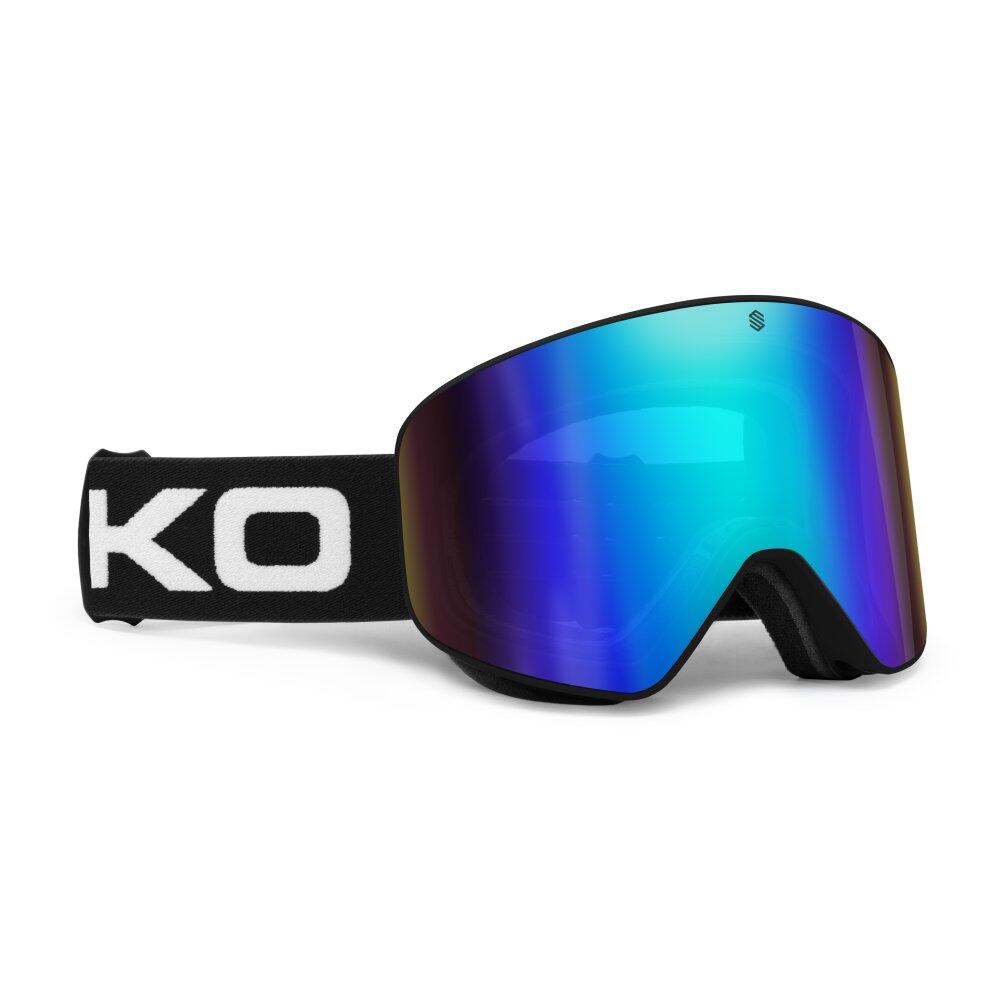 SIROKO Máscara de ski Desportos de inverno Homem e mulher GX Frontside Preto