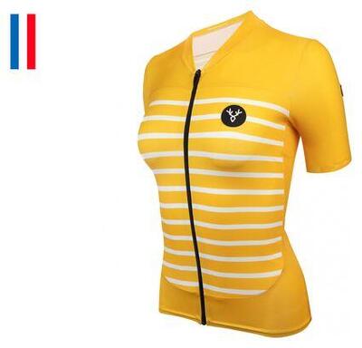 Lebram ventoux women's short sleeve jersey yellow fitted