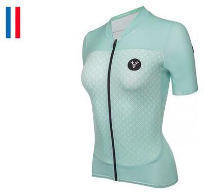 LeBram Womens Portillon Celeste / Green Tailored Fit Maglia manica corta