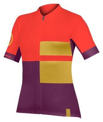 Endura FS260 Damen-Trikot Kurzarm – Rot/Gelb, recyceltes Material