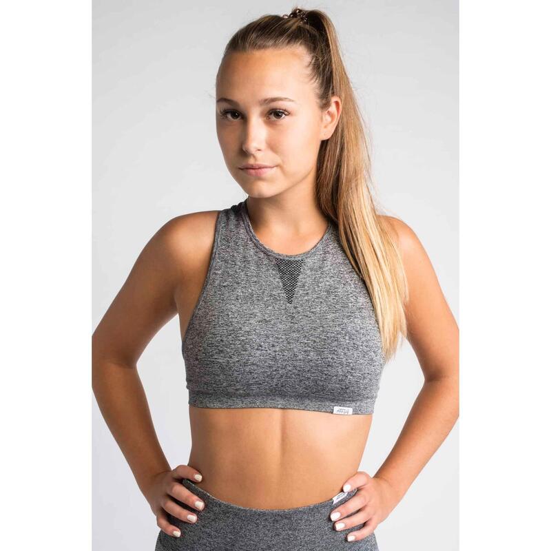 Pulse Seamless Sujetador Deportivo Fitness - Mujer - Gris