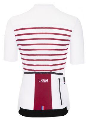 LeBram Ventoux Damen Kurzarm Jersey Weiß Bordeaux Tailored Fit 4/7