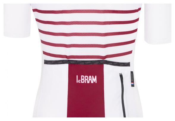 LeBram Ventoux Damen Kurzarm Jersey Weiß Bordeaux Tailored Fit 5/7