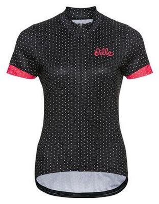 Odlo essential print vrouwen trui met korte mouwen zwart / roze
