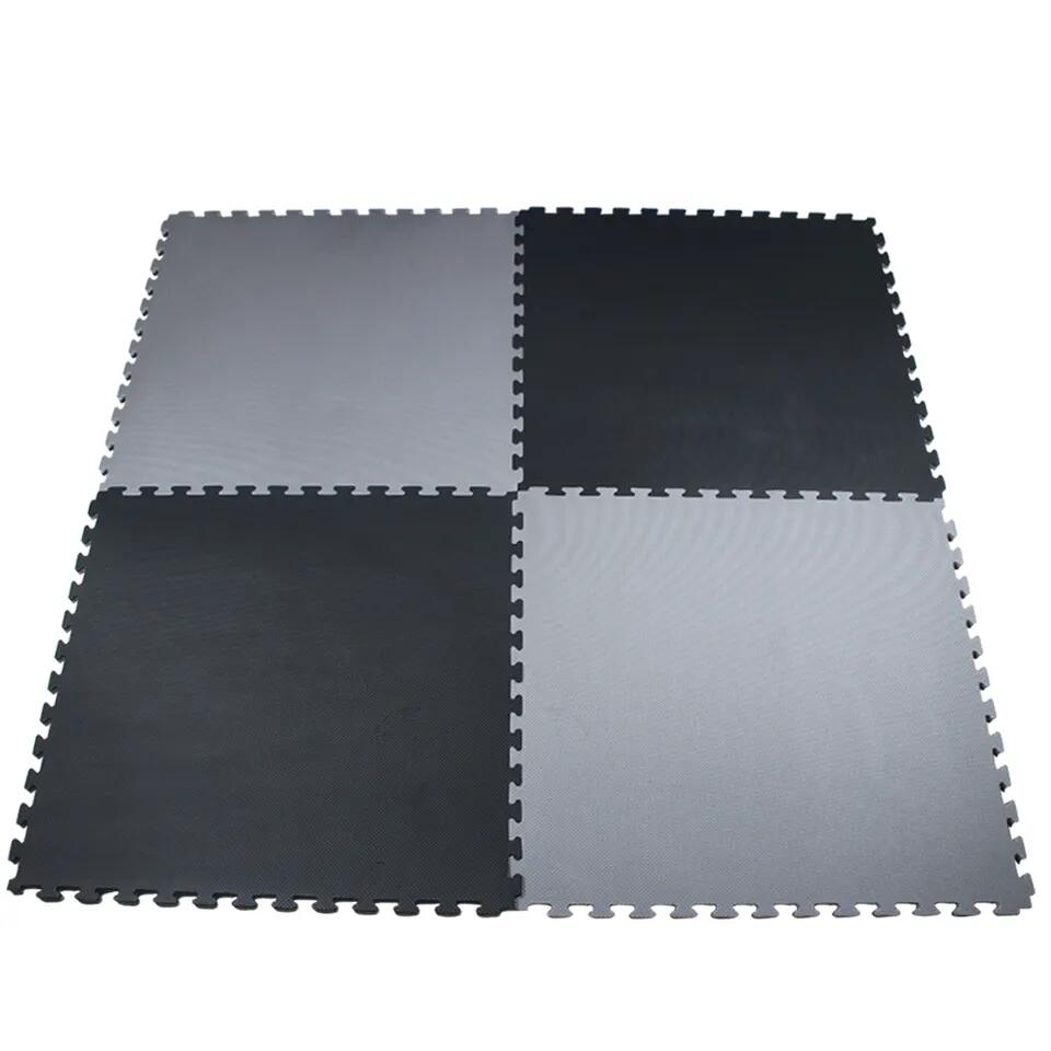Set 10 Dalles Tatami Puzzle Pro 100×100×4cm Noir et Gris 7/7