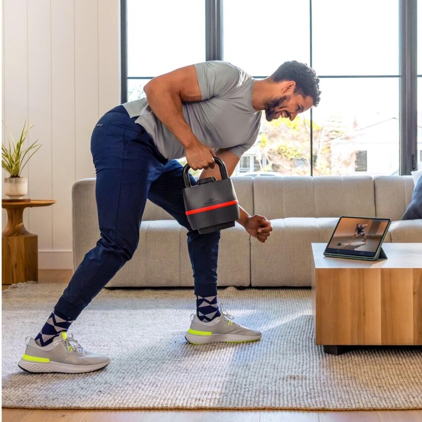 Kettlebell ajustable SelectTech 840 – 8 à 18 kg, réglage rapide, design compact 7/7
