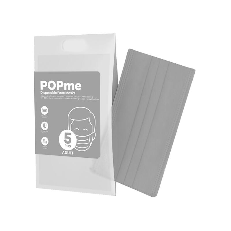 Máscaras adulto POPme 5x cinza 2/4