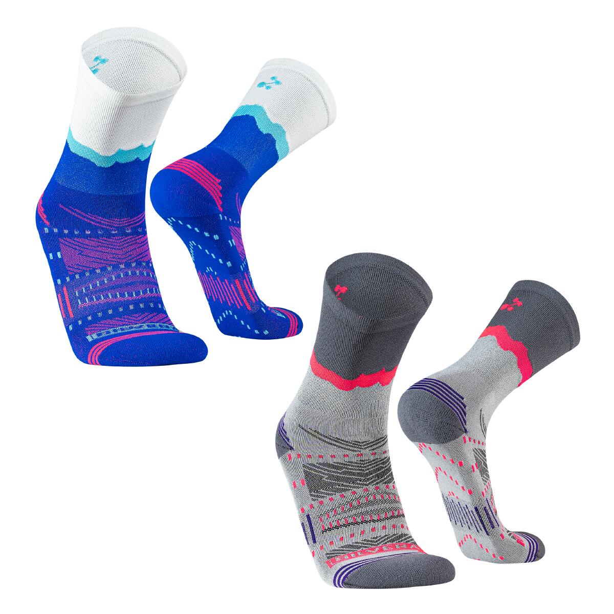 Silvera Nanotech - Chaussettes De Running Compression Homme Femme Vélo Marathon Pilates Yoga Sport - Chaussettes De Compression - Bleu - 38 S - Decathlon