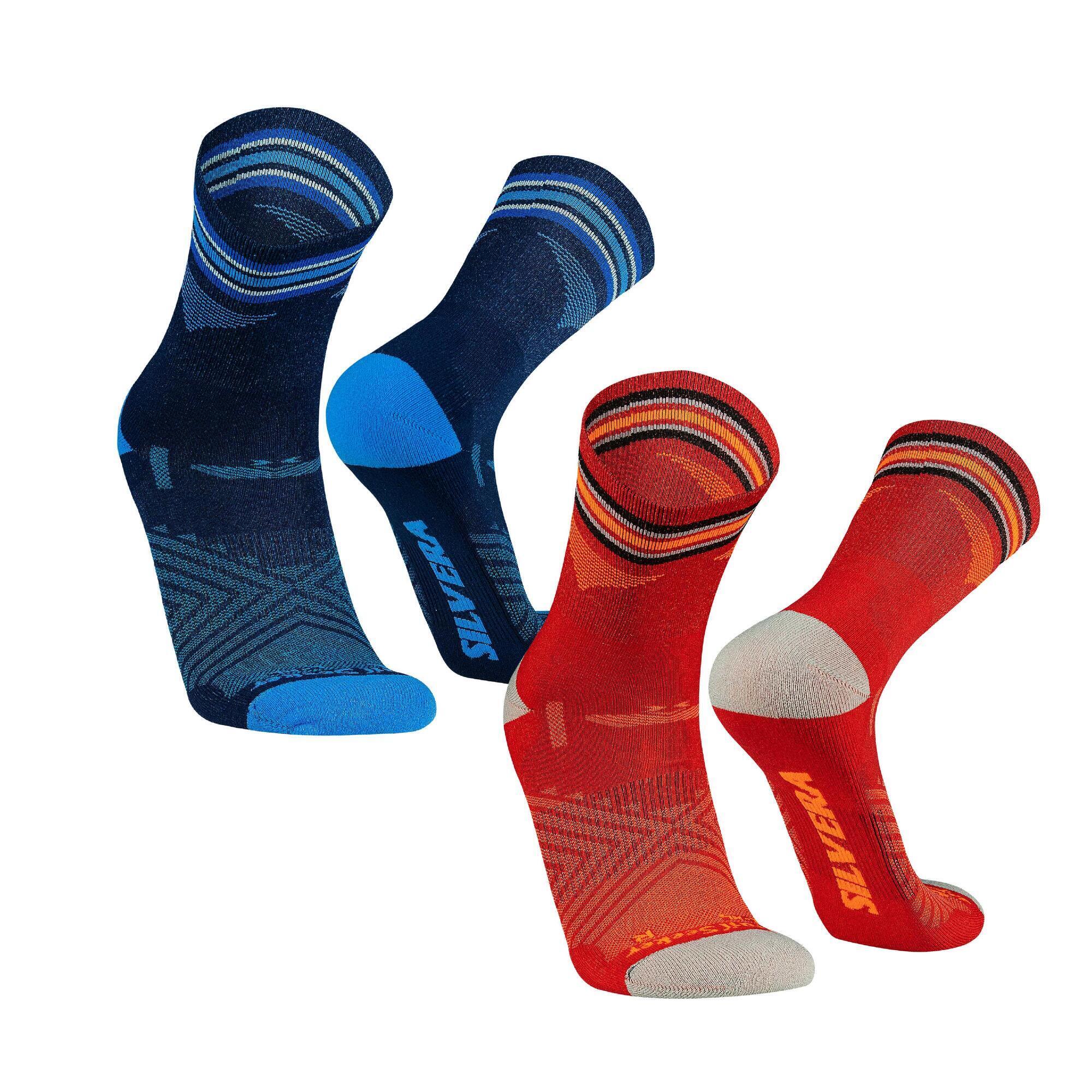 Silvera Nanotech - Chaussettes Compression Running Vélo Montagne Outdoor Gym Randonnée Homme Femme - Chaussettes De Compression - Bleu - 44 L - Decathlon