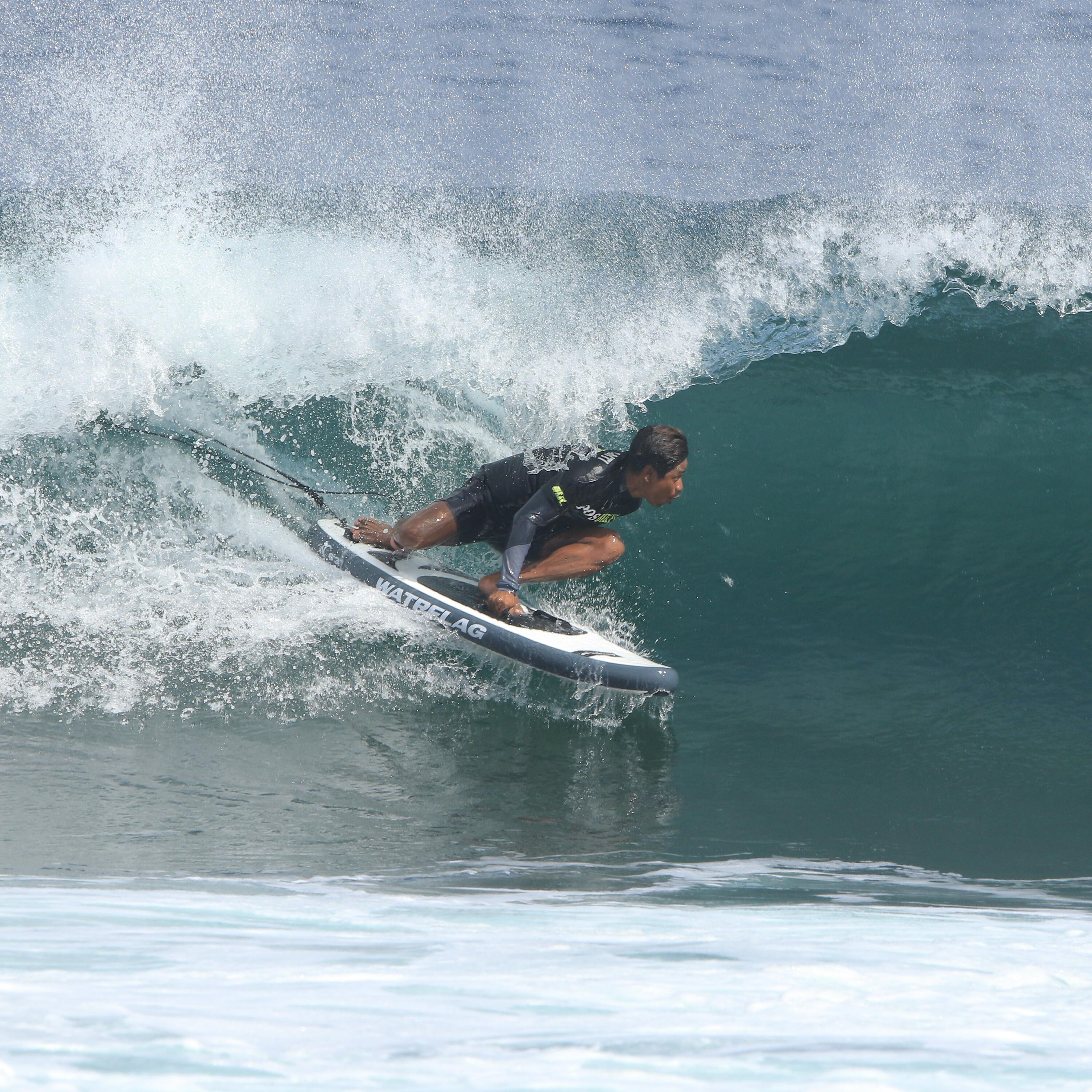 Premium aufblasbares SURF-BODY Board Wave Rider 6'3" - 190 cm SET + SKIMBOARD 5/7