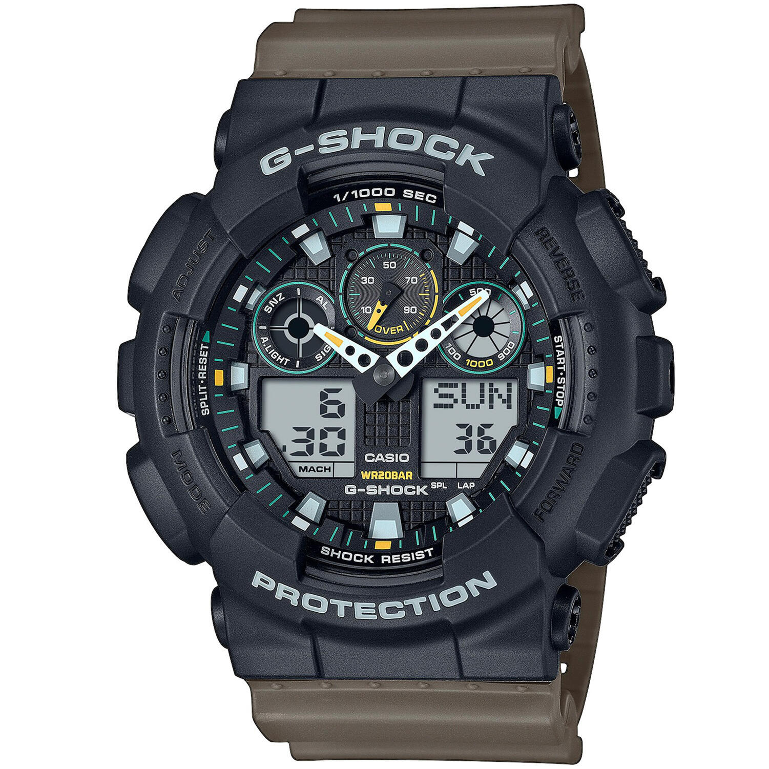 Casio - Casio Ga-100tu-1a3er, Quartz, 51mm, 20atm - Montre - Marron|noir - No Size - Decathlon