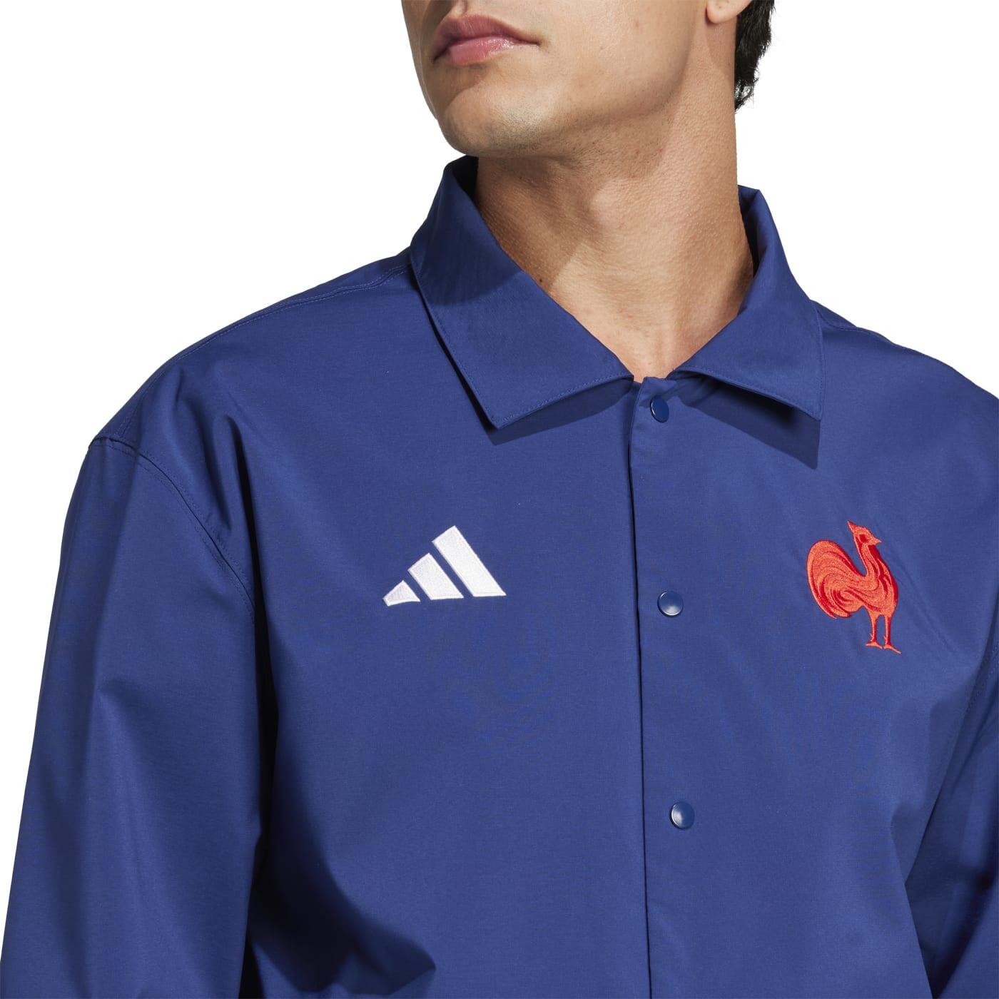Giacca Maniche Lunghe Adidas Francia Rugby Heritage Blu Scuro Ffr 6/6