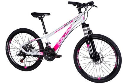 Kinderfiets 24" Mercury Elite aluminium 21 versnellingen 130-160 wit/roze