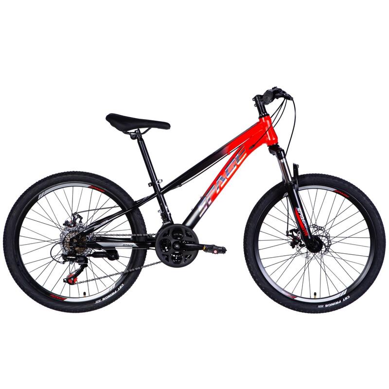 Bicicleta copii Mars 24", 120-150 cm, 21 viteze, Rosu/Negru