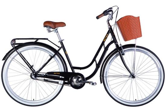 Bicicletta Retro 28″ 3 velocità 160-195 cm Nero