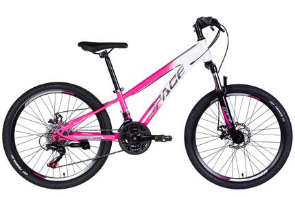 Vélo VTT 24" 9-12 ans robuste 11" 21 vitesses suspension blanc Davi Mars