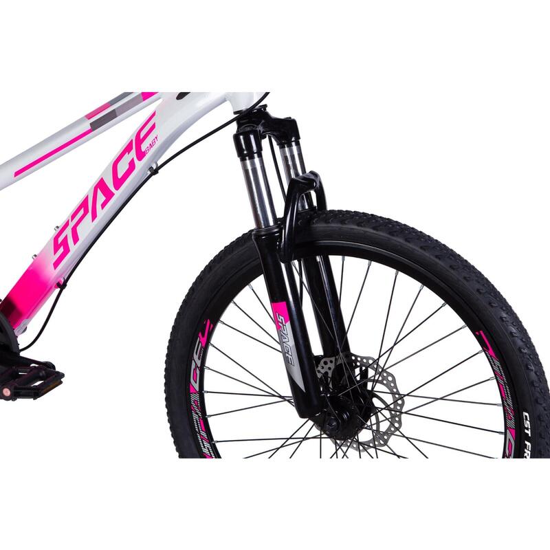 Bicicletă copii 24" Mercury Elite aluminiu 21 viteze 130-160 alb/roz