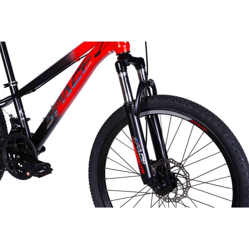Bicicleta copii Mars 24", 130-160 cm, 21 viteze, Rosu/Negru