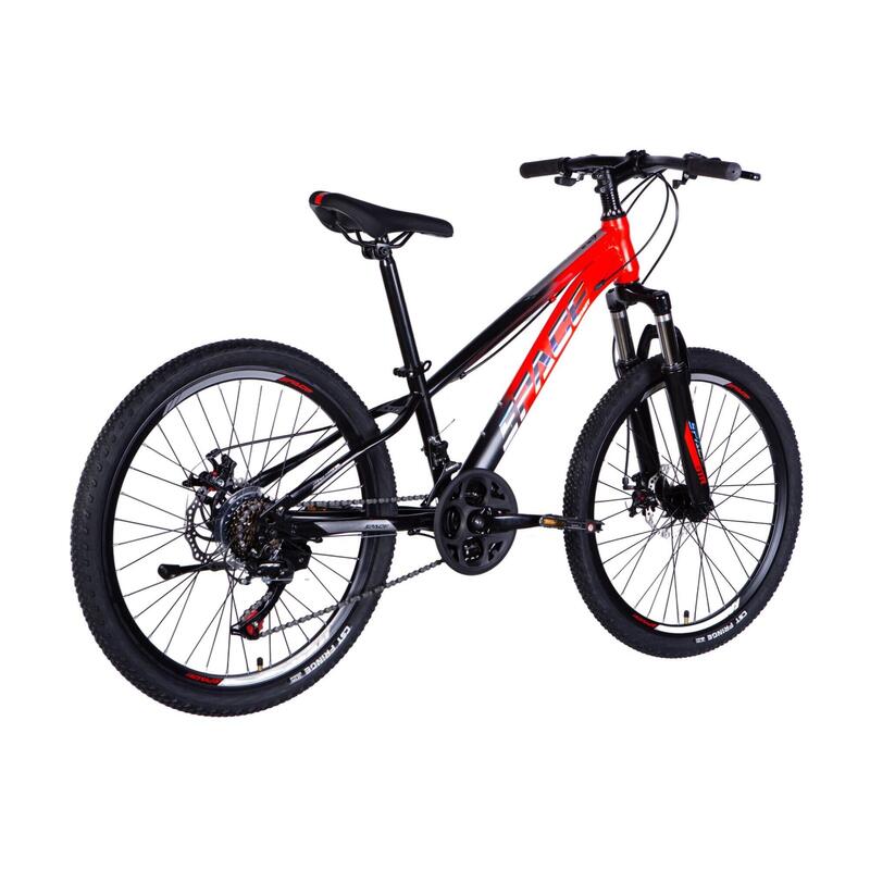Bicicleta copii Mars 24", 130-160 cm, 21 viteze, Rosu/Negru