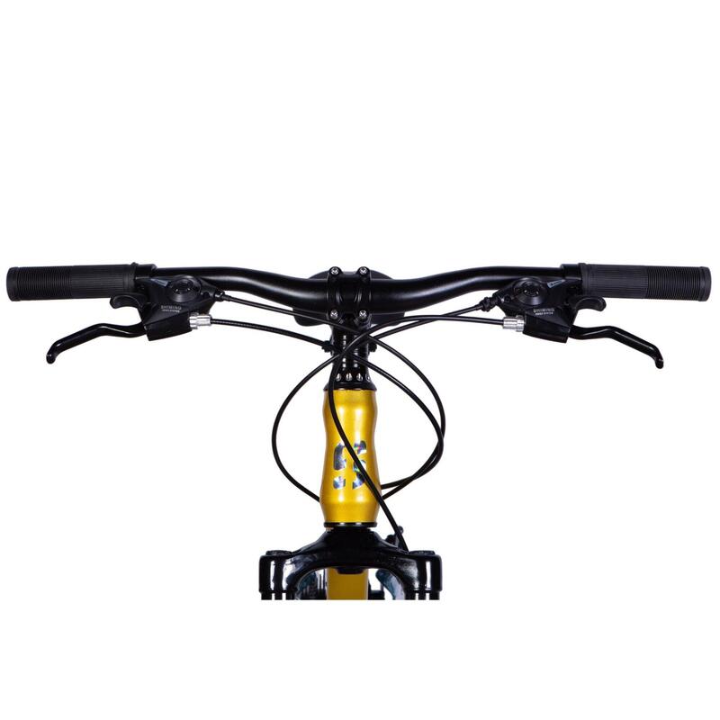 Bicicleta copii Mars 24", 120-150 cm, 21 viteze, Albastru/Galben