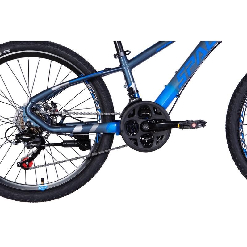 Bicicleta copii Mercury Aluminiu 24", 120-150 cm, 21 viteze, Albastru/Gri