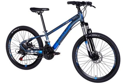 Kinderfiets 24" Mercury Elite aluminium 21 versnellingen 130-160 blauw