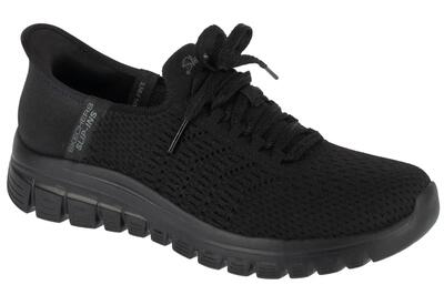 Skechers graceful first blush textile dames zwarte sneakers