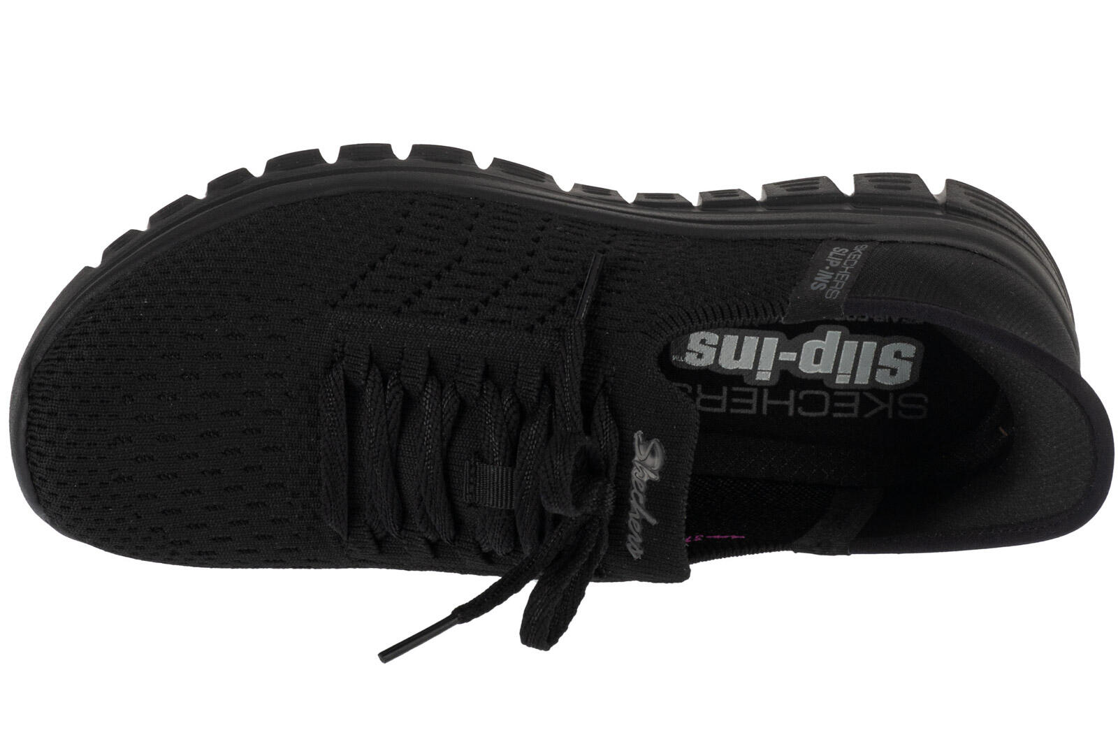 Baskets noires femme Skechers Graceful First Blush Textile 3/4