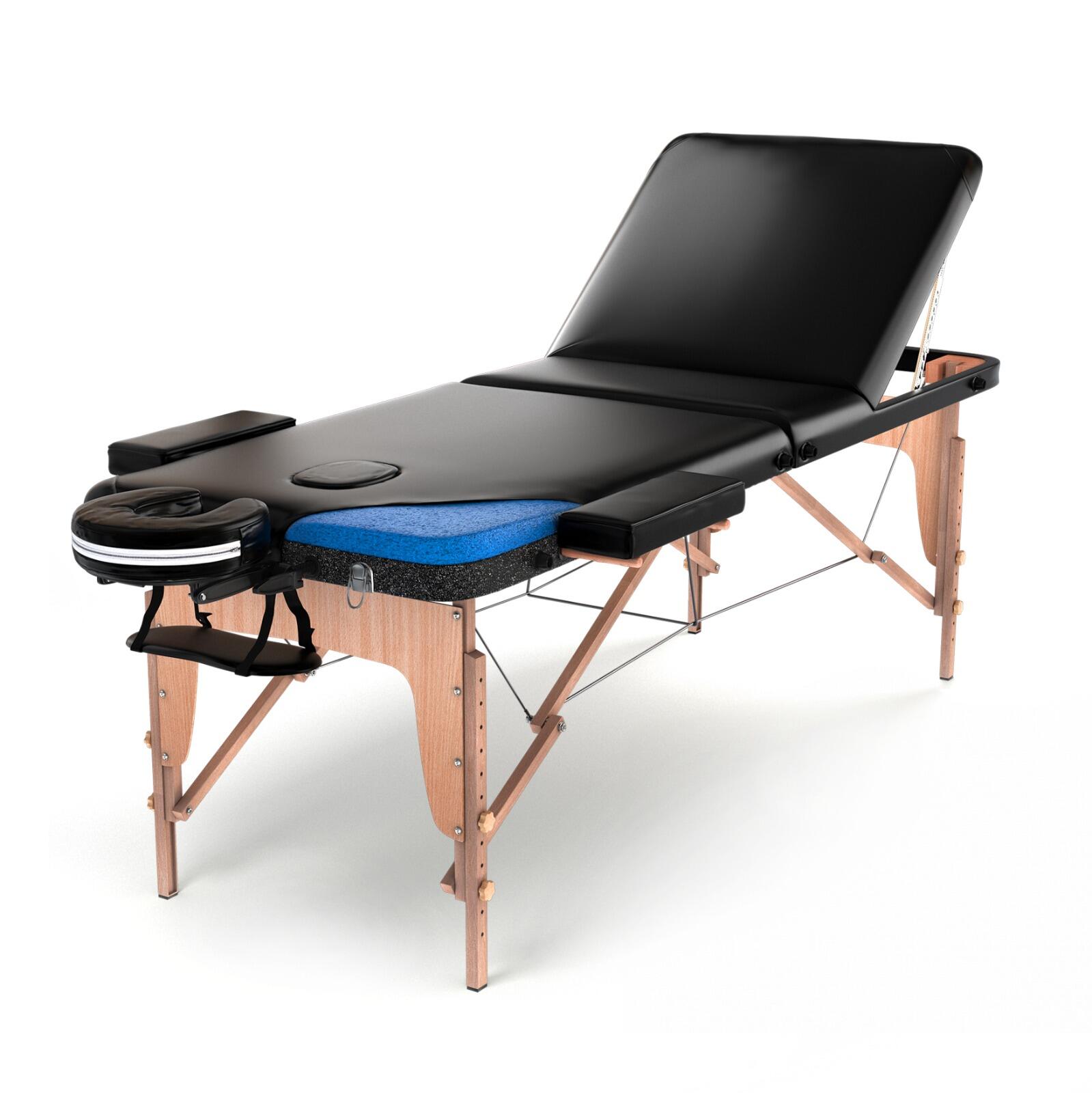FENIXSHOP24 Lettino massaggio professionale 3 zone in legno richiudibile e trasportabile
