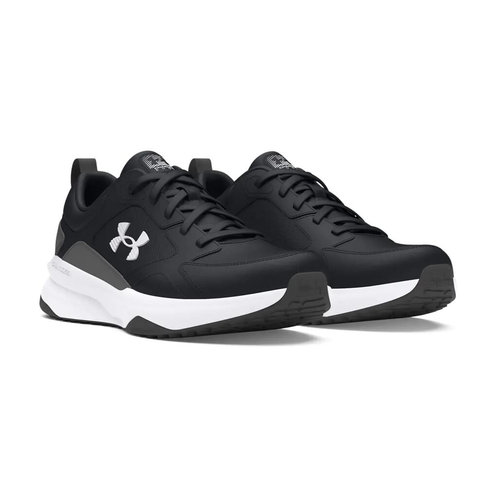 Mens Charged Edge Leather Trainers (Black/Grey/White)