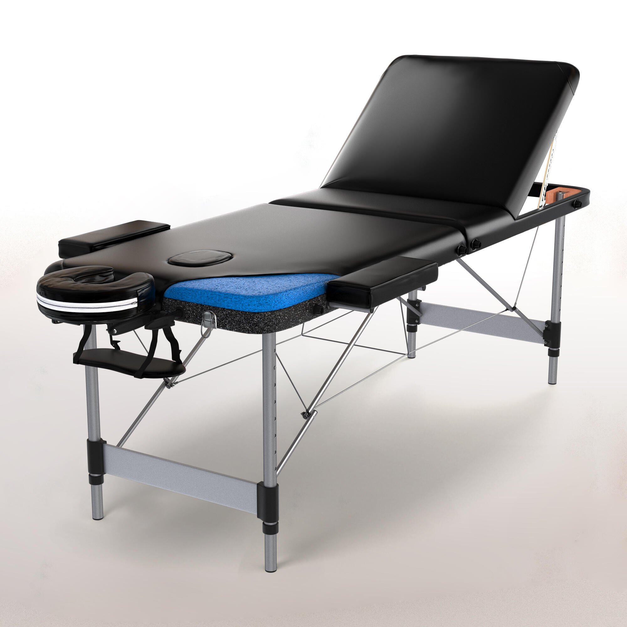 FENIXSHOP24 Lettino massaggio professionale in alluminio 3 zone richiudibile e trasportabile