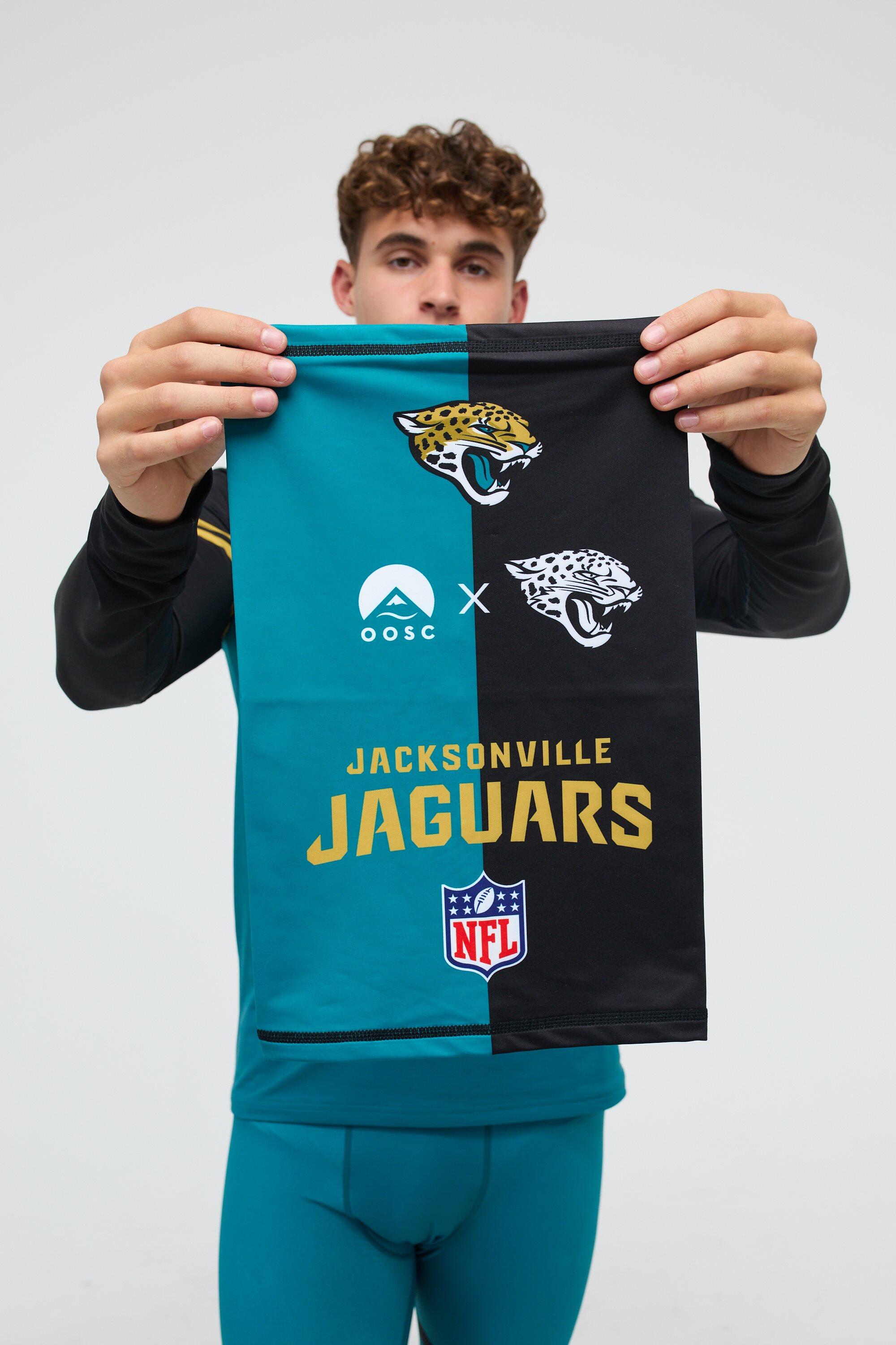 OOSC Coprisciarpa NFL Jaguars: polo elastico blu/multicolore