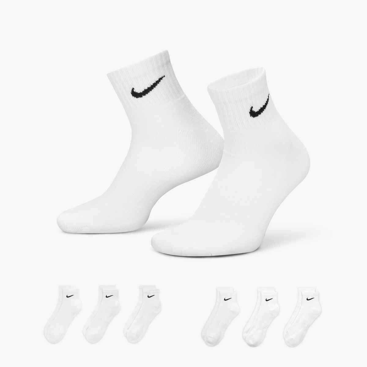 NIKE 6-Pack Ankle Socks White