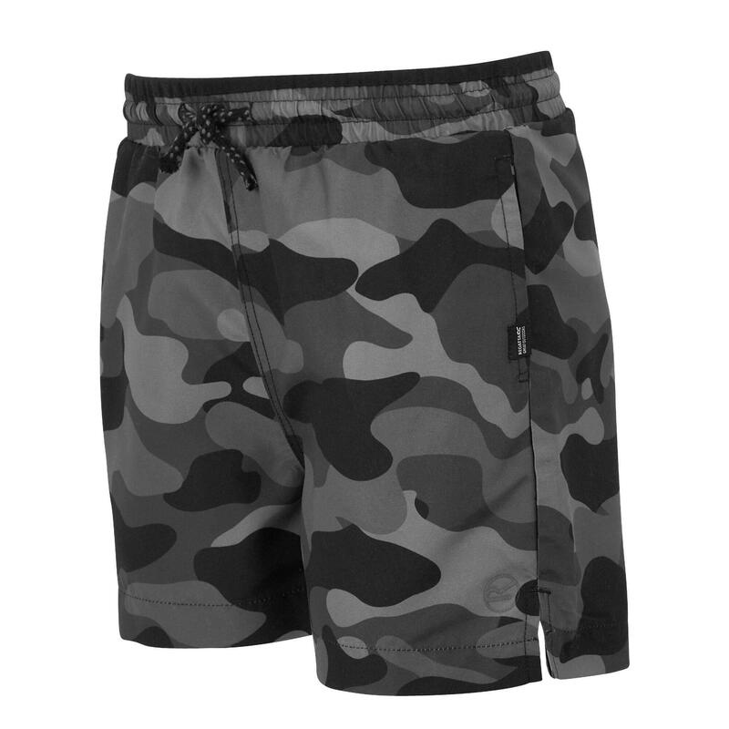 Short De Bain SKANDER Enfant (Gris / Noir)