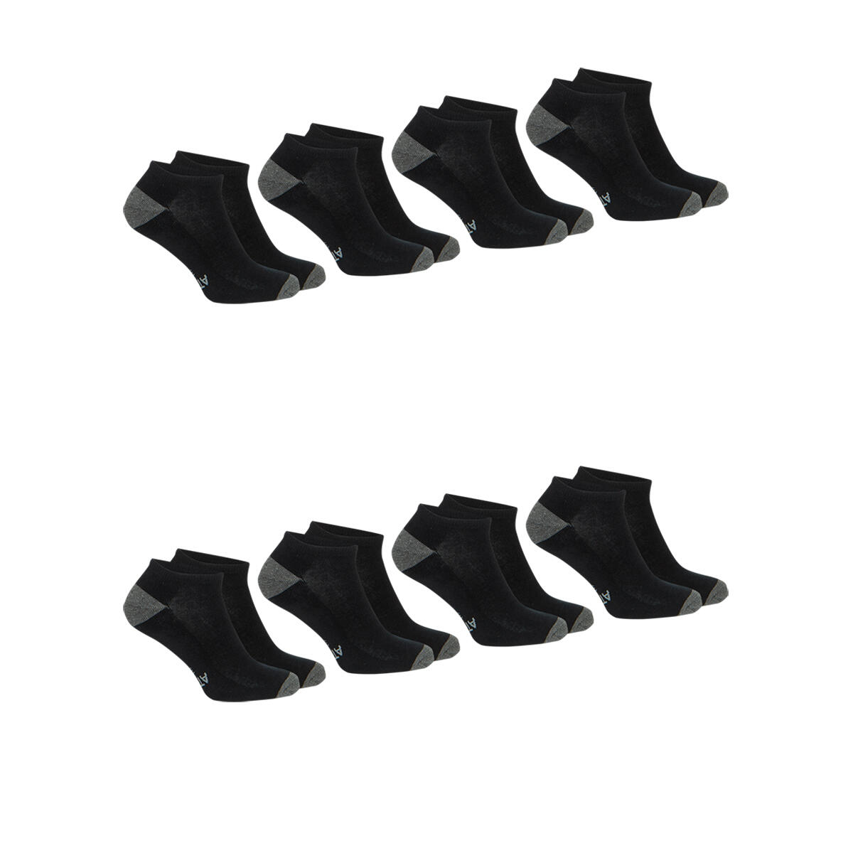 Athena - Lot De 8 Socquettes Homme Ecopack Sport - Chaussettes - Noir - 43/46 - Decathlon