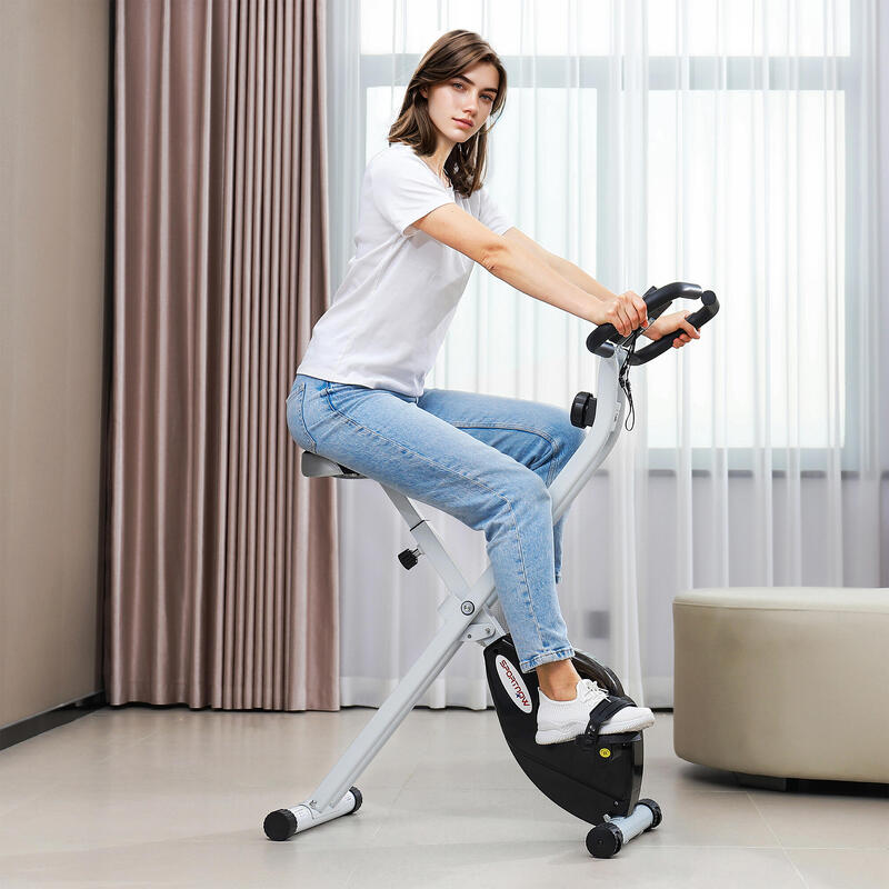 SPORTNOW Bicicletă Exercițiu Pliabilă Magnetică Afișaj 8 Niveluri Șa Reglabilă