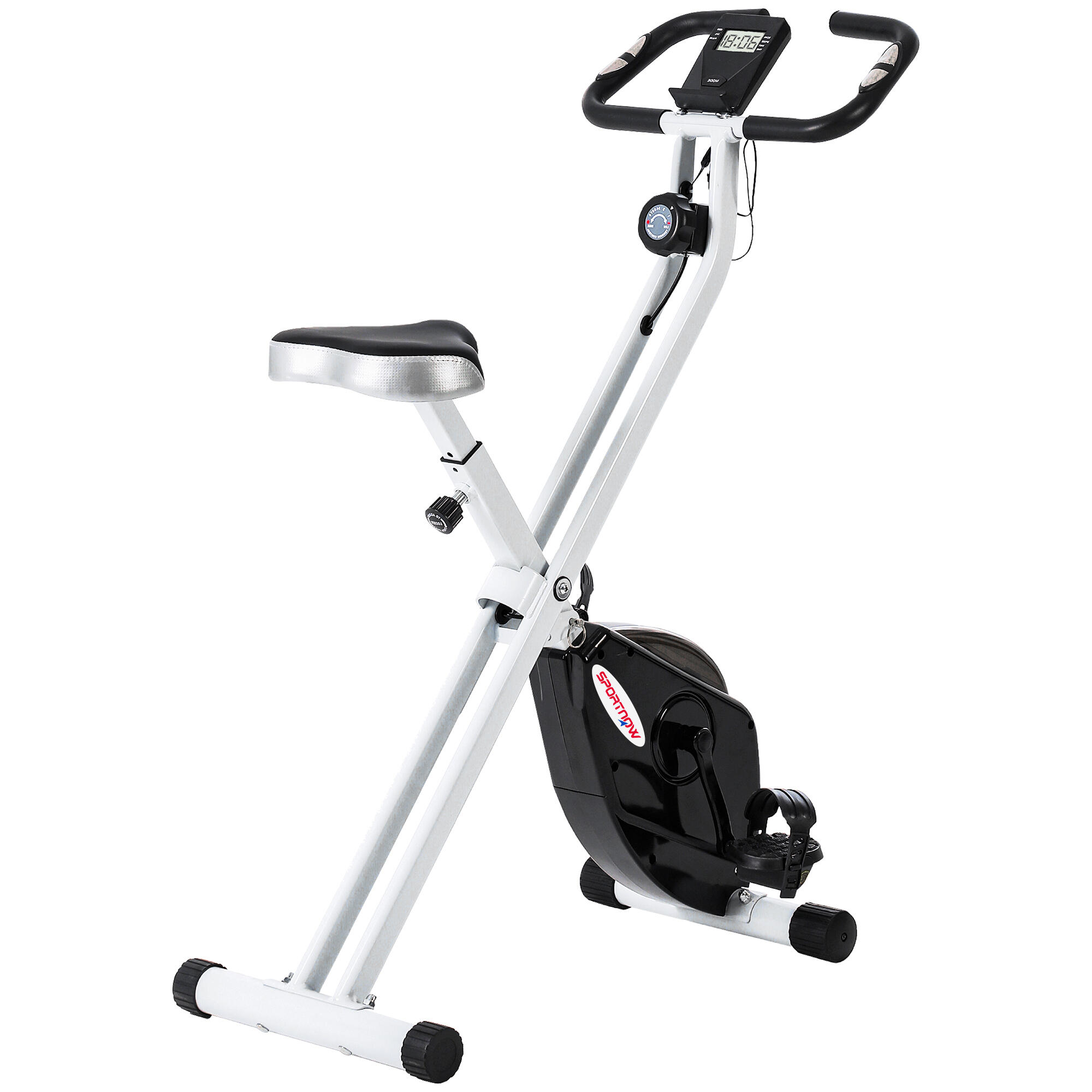 SPORTNOW Cyclette Pieghevole Magnetica 8 Livelli Display e Sellino Regolabile 1/8