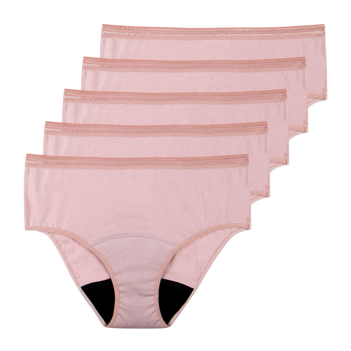Lot de 5 culottes menstruelles taille haute femme 3/5