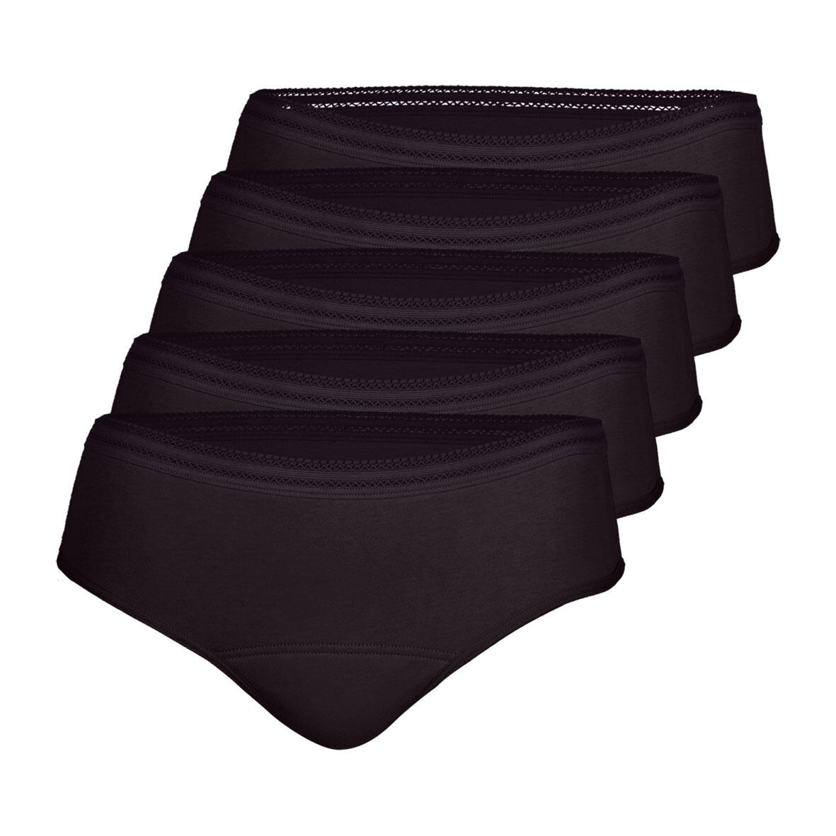 Athena - Lot De 5 Culottes Menstruelles Femme - Culotte Shorty - Noir - 38 S - Decathlon