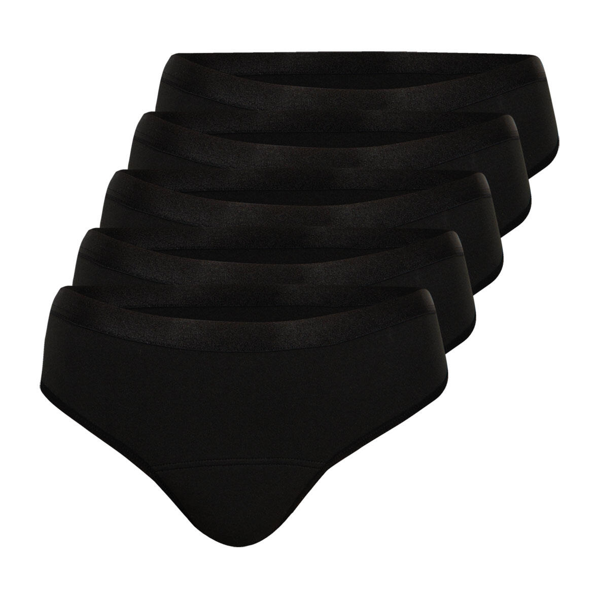 Lot de 5 culottes menstruelles taille haute femme 1/6