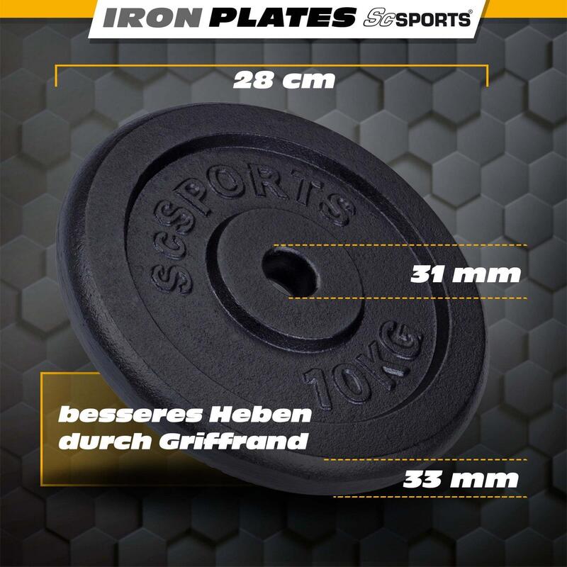 Set de discuri de greutate 60KG 30 si 31 mm fonta