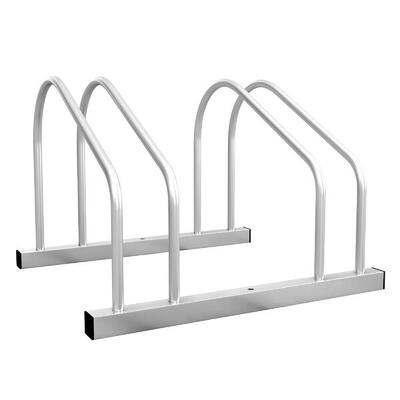 SPORTNOW Rastrelliera per 2 Biciclette in Acciaio 50x34x27.5 cm Argento