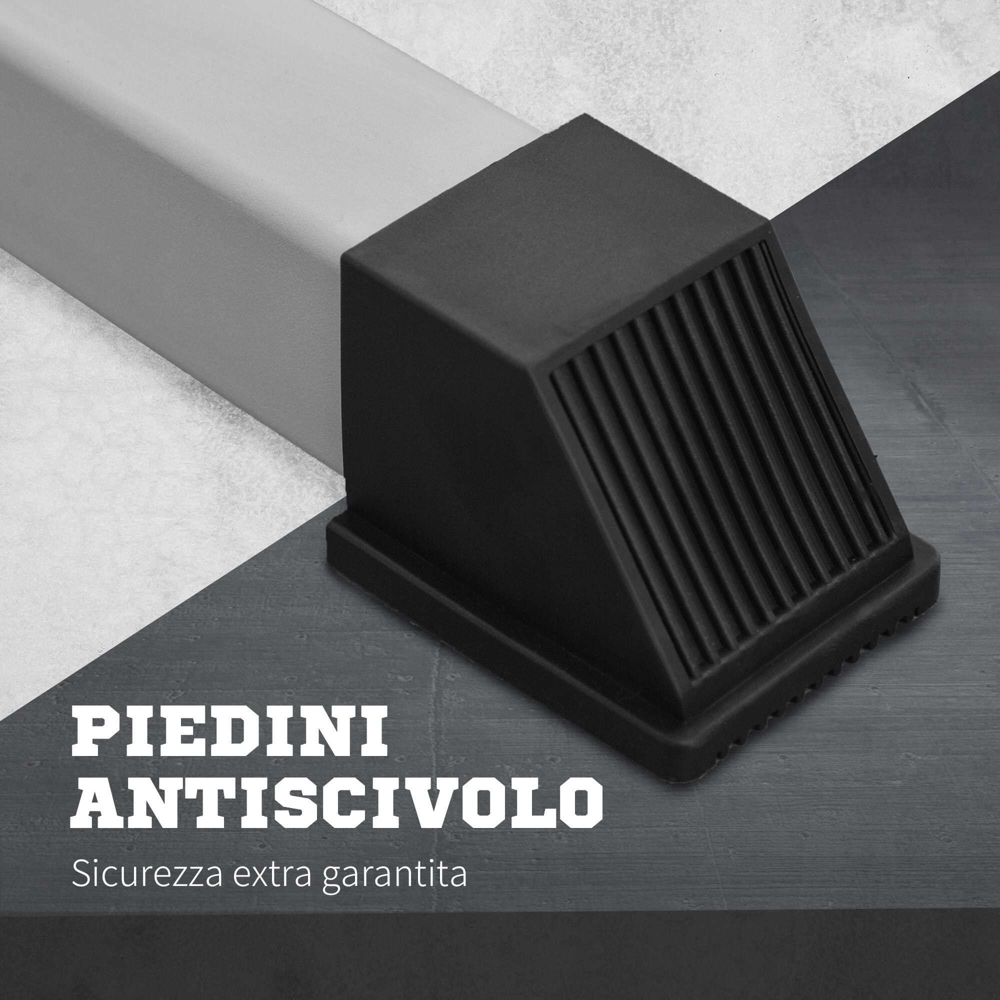 HOMCOM Set 2 Supporti Bilanciere in Acciaio con 3 Ganci e Altezza Regolabile 6/7