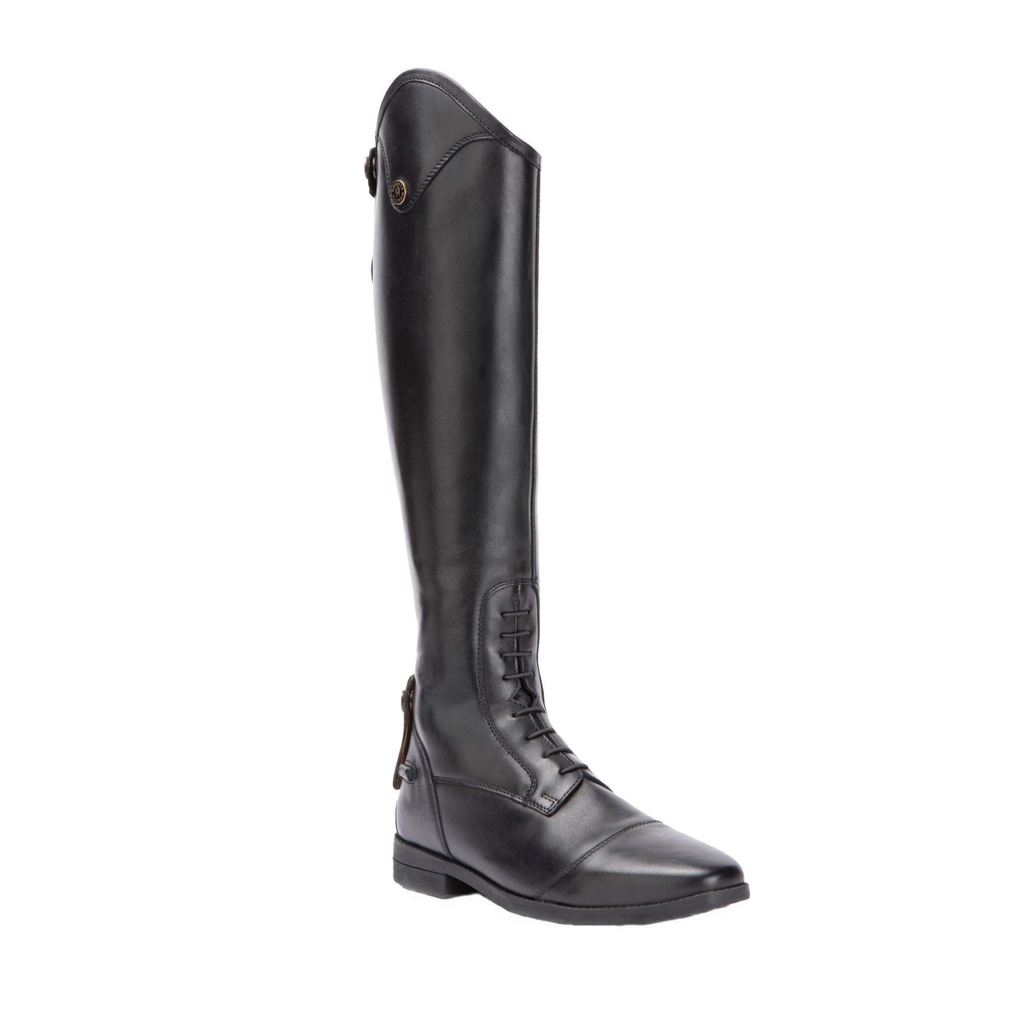 MORETTA Childrens/Kids Ortona Leather Long Riding Boots (Black)