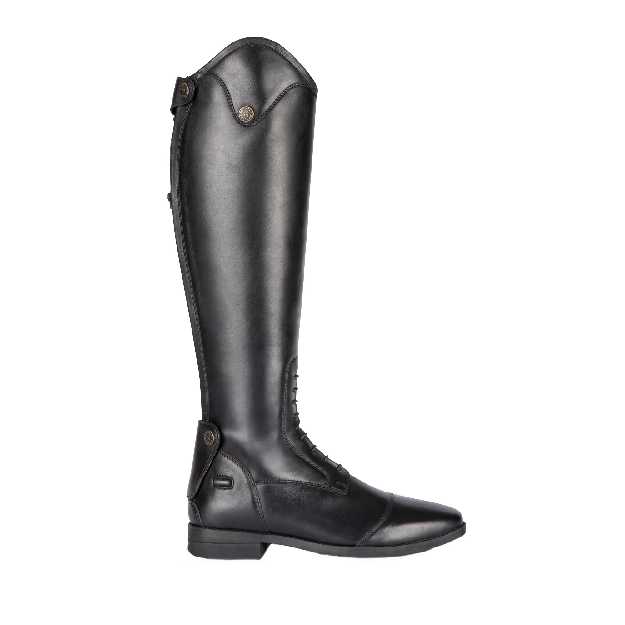 Childrens/Kids Ortona Leather Long Riding Boots (Black) 4/5
