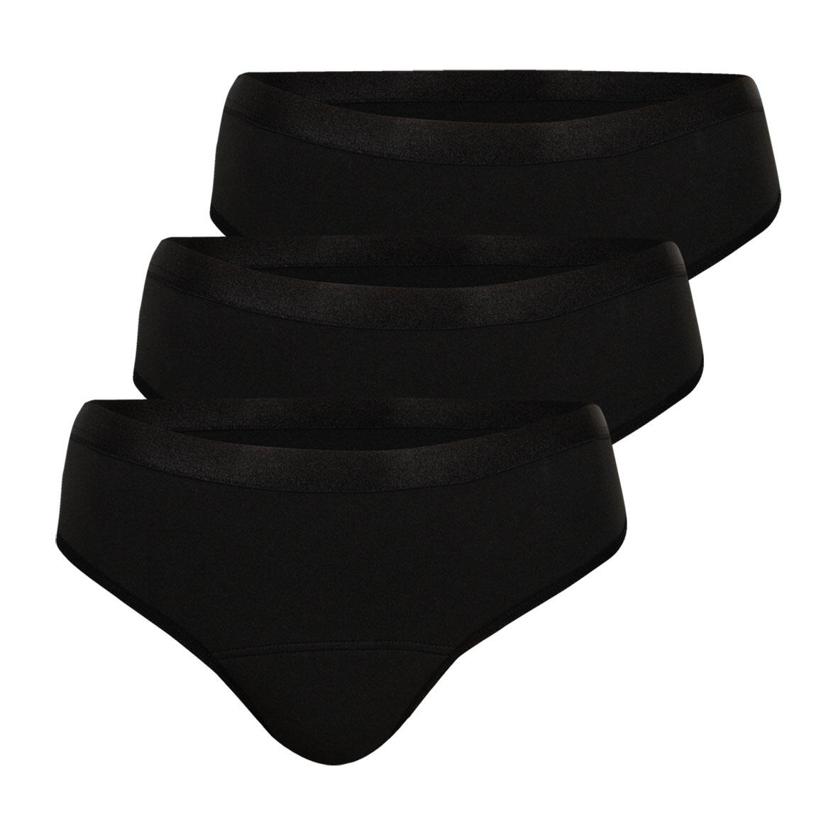 Athena - Lot De 3 Culottes Menstruelles Taille Haute Femme - Culotte Shorty - Noir - 44 L - Decathlon