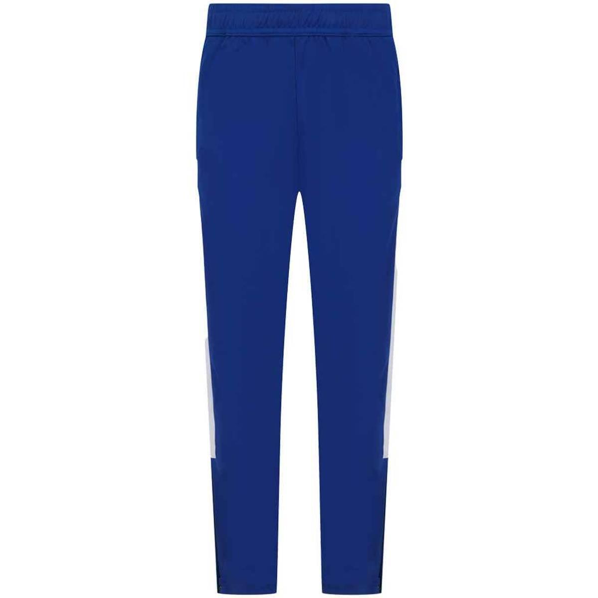 FINDEN & HALES Mens Knitted Tracksuit Pants (Royal Blue/White)