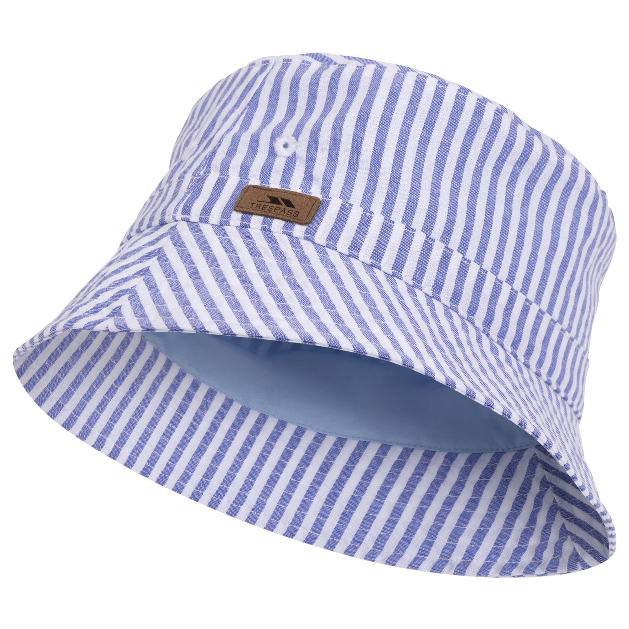Childrens/Kids Berwick Striped Bucket Hat (Blue Tone) 3/4