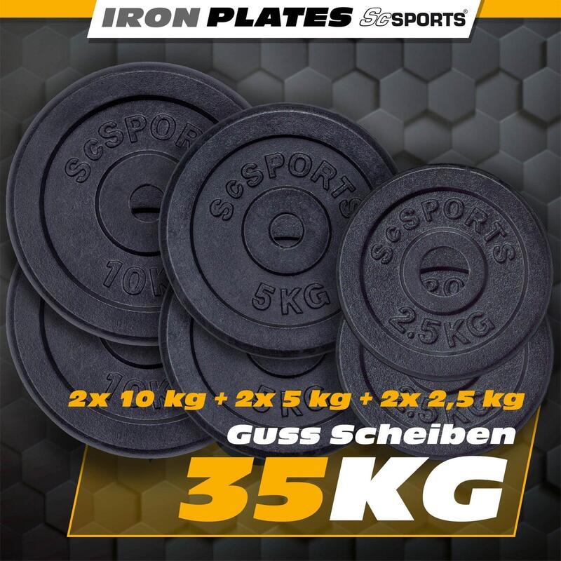Set de discuri de greutate 35 KG 30 si 31 mm fonta